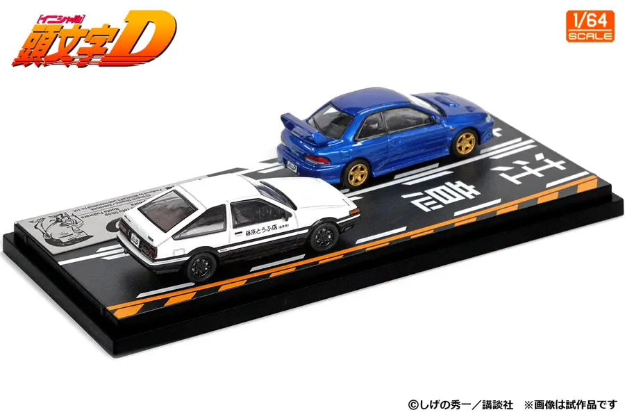 Modeler's 1/64 Initial D Set Vol.22 Takumi Fujiwara Toyota Trueno (AE86) & Bunta Fujiwara Subaru Impreza (GC8) - MD64222