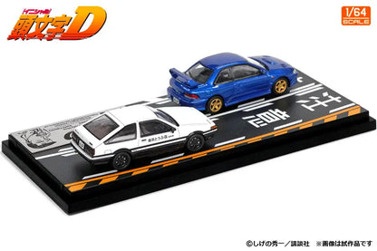 Modeler's 1/64 Initial D Set Vol.22 Takumi Fujiwara Toyota Trueno (AE86) & Bunta Fujiwara Subaru Impreza (GC8) - MD64222