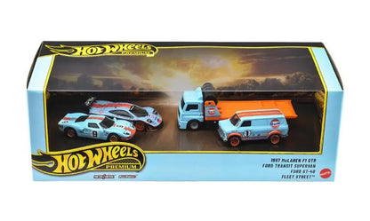 Hot Wheels 1/64 Premium Collector Car Culture Box Set Gulf Blue & Orange - JHW43