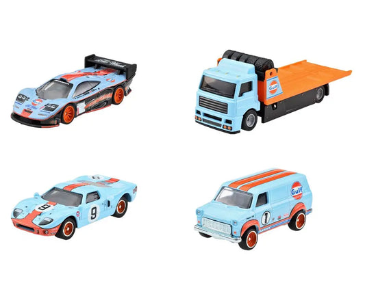 Hot Wheels 1/64 Premium Collector Car Culture Box Set Gulf Blue & Orange - JHW43