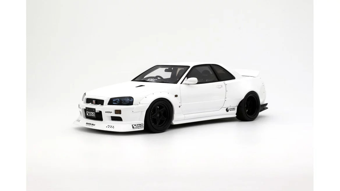 Otto Mobile 1/18 Nissan Skyline GT-R R34 KRC Body Kit  White - OT1135