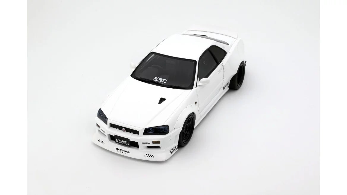 Otto Mobile 1/18 Nissan Skyline GT-R R34 KRC Body Kit  White - OT1135