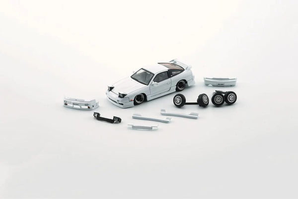 BM Creations 1/64 Nissan 180SX PRS13 White w/ Extra Bodykit & Wheels