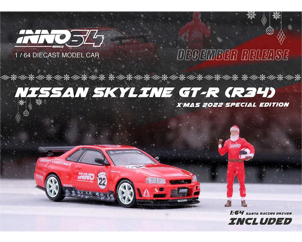 Inno64 1/64 Nissan Skyline GT-R R34 X'MAS 2022 Xmas Special Edition