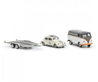Schuco 1/64 Volkswagen T1 + Trailer & Volkswagen Beetle #53 ''Herbie'' Lowrider