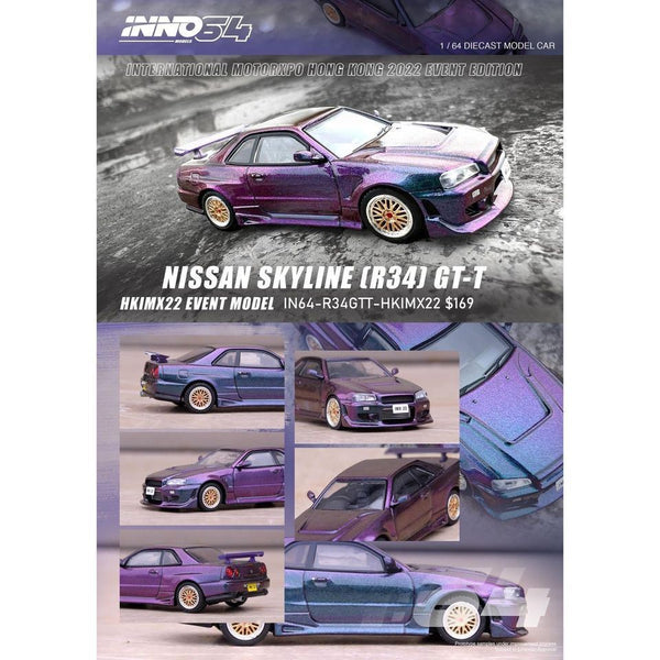 Inno64 1/64 Nissan Skyline (R34) GT-T International MotorXpo Hong Kong 2022 Event Edition Magic Purple