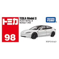 Tomica 1/63 No.98 Tesla Model 3 White