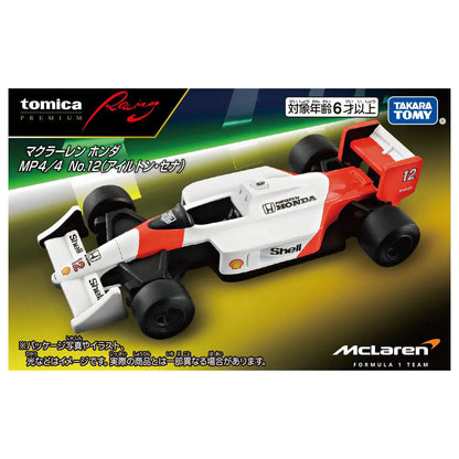 Tomica Premium 1/64 Racing Mclaren Honda MP4/4 #12 (Ayrton Senna) White & Red - 91537 - Damaged Box