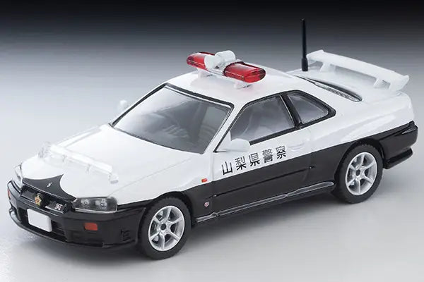 Tomica Limited Vintage Neo 1/64 LV-N366a Nissan Skyline 2-Door Sports Coupe 25GT TURBO Patrol Car (Yamanashi Prefectural Police) Black & White