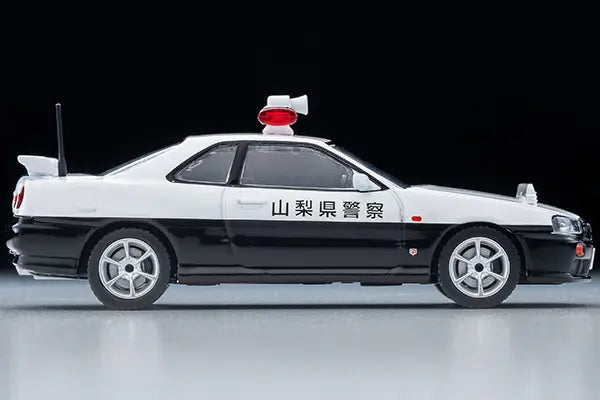 Tomica Limited Vintage Neo 1/64 LV-N366a Nissan Skyline 2-Door Sports Coupe 25GT TURBO Patrol Car (Yamanashi Prefectural Police) Black & White