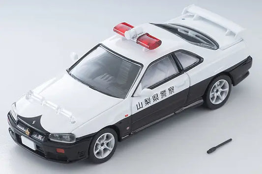 Tomica Limited Vintage Neo 1/64 LV-N366a Nissan Skyline 2-Door Sports Coupe 25GT TURBO Patrol Car (Yamanashi Prefectural Police) Black & White