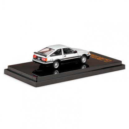 Hobby Japan 1/64 1983 Toyota Corolla Levin AE86 3 Door GT Apex Silver / Black 2 Tone