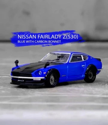 Inno64 1/64 Nissan Fairlady Z 240Z (S30) Blue With Carbon Hood