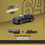 Tarmac Works X Schuco 1/64 Porsche 911 (964) Turbo Black