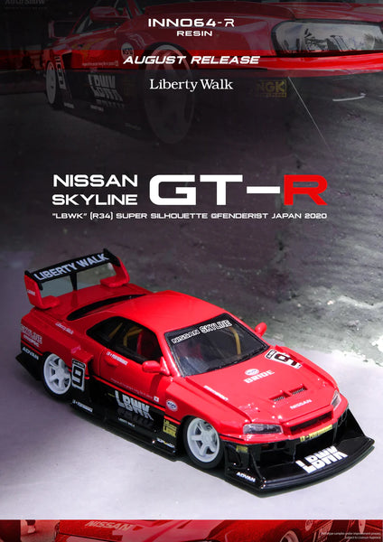 Inno64 1/64 Nissan Skyline ''LBWK'' ER34 Super Silhouette Fenderist Japan 2020