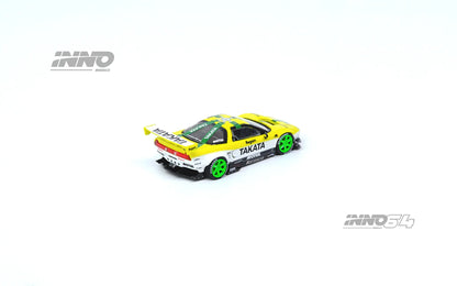 Inno64 1/64 Honda NSX (NA1) Rocket Bunny V2 Aero Takata Dome Yellow & White
