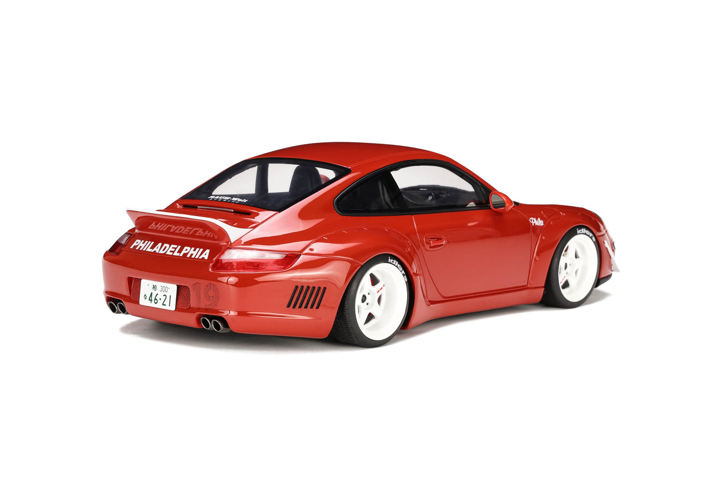 *SIGNED* 1/18 GT Spirit Porsche RWB AKA Phila Red (Resin Car Model)