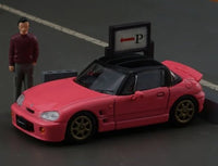 BM Creations 1/64 1998 Suzuki Cappuccino Pink w/ Figure, Hardtop & Wheels