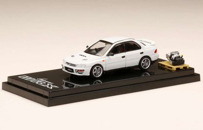 Hobby Japan 1/64 Subaru Impreza WRX (GC8) 1992 Feather White w/ Engine Display Model