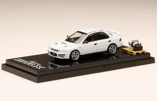 Hobby Japan 1/64 Subaru Impreza WRX (GC8) 1992 Feather White w/ Engine Display Model