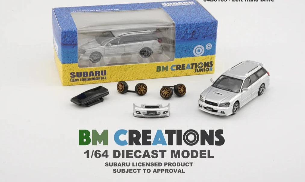 BM Creations 1/64 2002 Subaru Legacy Touring Wagon GT-B E-Tune II Silver