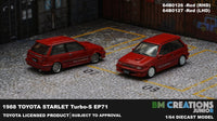 BM Creations Toyota 1988 Starlet Turbo-S (EP71) Red RHD