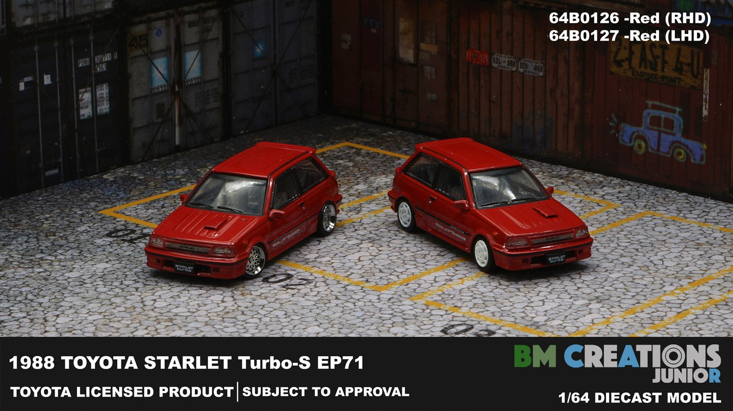 BM Creations Toyota 1988 Starlet Turbo-S (EP71) Red RHD