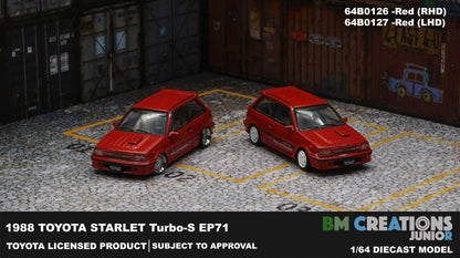 BM Creations Toyota 1988 Starlet Turbo-S (EP71) Red RHD