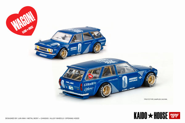 Mini GT Kaido House Datsun 510 Wagon Blue