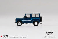 Mini GT 1/64 Mini GT Land Rover Defender 90 County Wagon Stratos Blue - Damaged Box