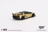 Mini GT 1/64 Lamborghini Aventador SVJ Roadster Oro Elios