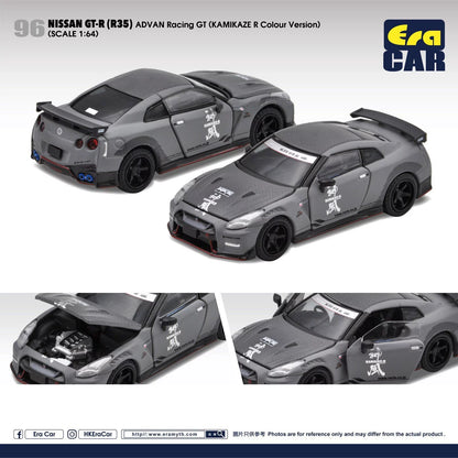 Era Car 1/64 Nissan GT-R ( R35) Advan Racing GT (Kamikaze R Colour Version) n96 Grey