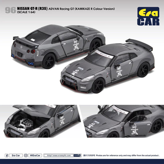 Era Car 1/64 Nissan GT-R ( R35) Advan Racing GT (Kamikaze R Colour Version) n96 Grey