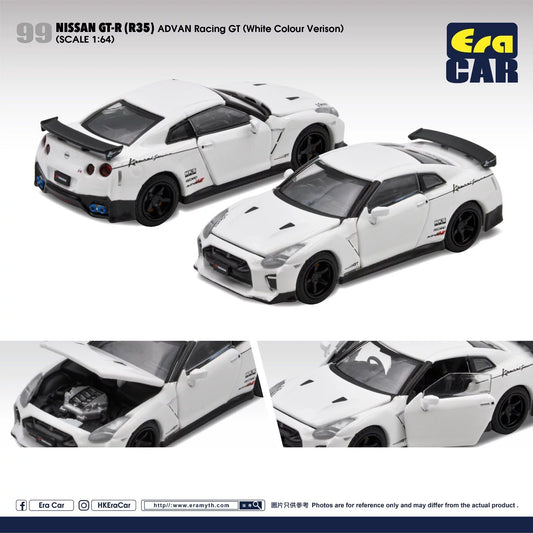 Era Car 1/64 Nissan GT-R ( R35) Advan Racing GT White Colour Version