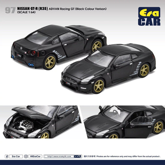 Era Car 1/64 Nissan GT-R ( R35) Advan Racing GT (Black Colour Version)