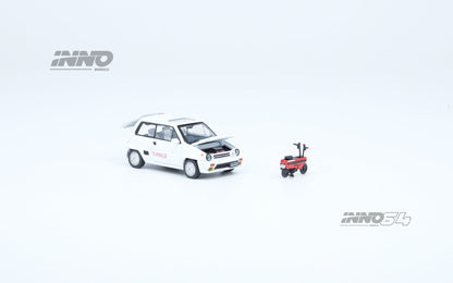 Inno64 1/64 Honda City Turbo II White w/ Red Motocompo