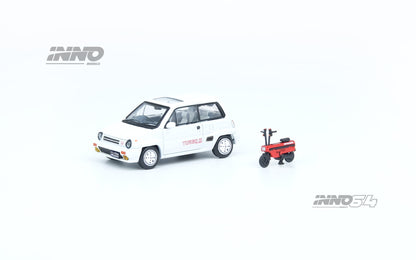 Inno64 1/64 Honda City Turbo II White w/ Red Motocompo