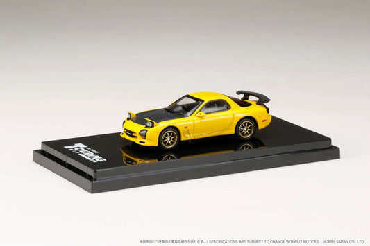 Hobby Japan 1/64 Efini Mazda RX7 FD3S A-Spec GT Wing Suburst Yellow