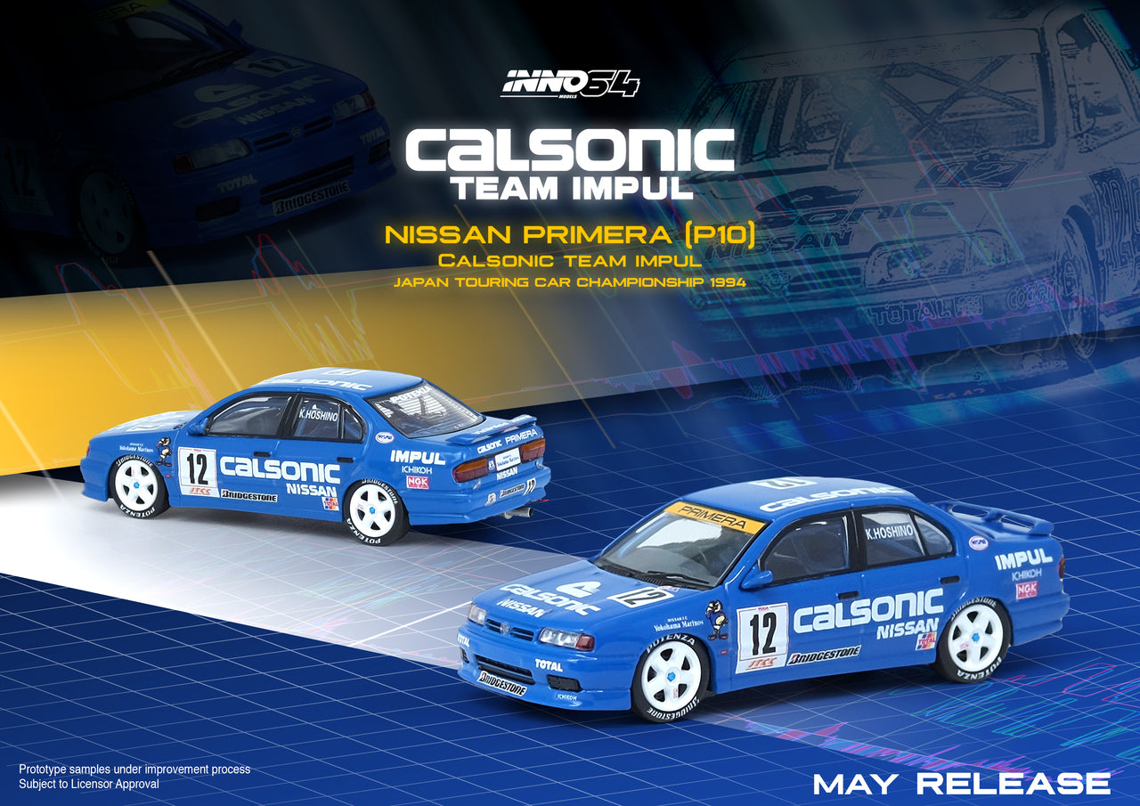 Inno64 1/64 Nissan Primera (P10) #12 JTCC 1994 Calsonic Racing Team Blue