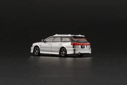 BM Creations 1/64 2002 Subaru Legacy Touring Wagon GT-B E-Tune II Silver