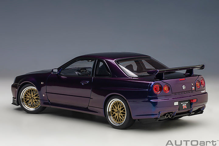 AUTOart 1/18 Nissan Skyline GT-R (R34) V-Spec ll Midnight Purple lll (Composite Model Car)