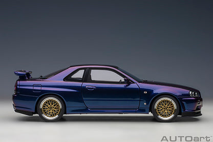 AUTOart 1/18 Nissan Skyline GT-R (R34) V-Spec ll Midnight Purple lll (Composite Model Car)