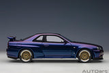 AUTOart 1/18 Nissan Skyline GT-R (R34) V-Spec ll Midnight Purple lll (Composite Model Car)