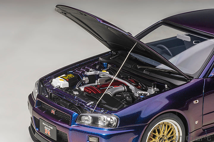 AUTOart 1/18 Nissan Skyline GT-R (R34) V-Spec ll Midnight Purple lll (Composite Model Car)