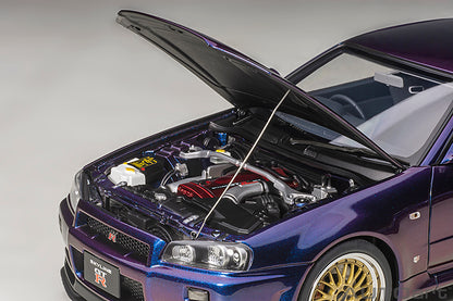 AUTOart 1/18 Nissan Skyline GT-R (R34) V-Spec ll Midnight Purple lll (Composite Model Car)