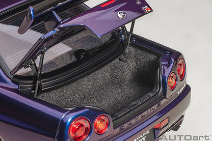 AUTOart 1/18 Nissan Skyline GT-R (R34) V-Spec ll Midnight Purple lll (Composite Model Car)