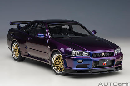 AUTOart 1/18 Nissan Skyline GT-R (R34) V-Spec ll Midnight Purple lll (Composite Model Car)