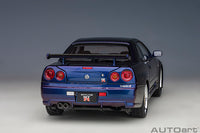 AUTOart 1/18 Nissan Skyline GT-R (R34) V-Spec ll Midnight Purple lll (Composite Model Car)