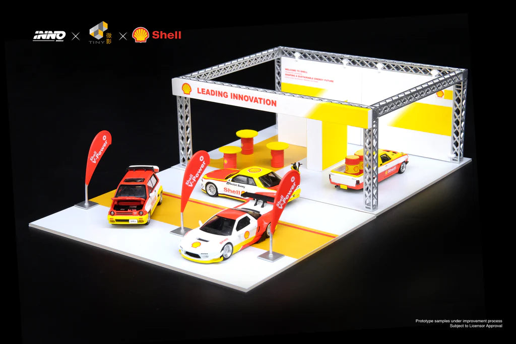 Inno64 1/64 Shell Exhibition Kiosk Diorama (Cars not Included)