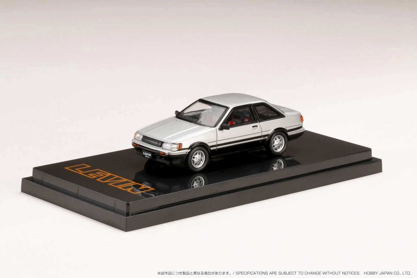 Hobby Japan 1/64 Toyota Corolla Levin AE86 GT Apex 2 Door Silver / Black